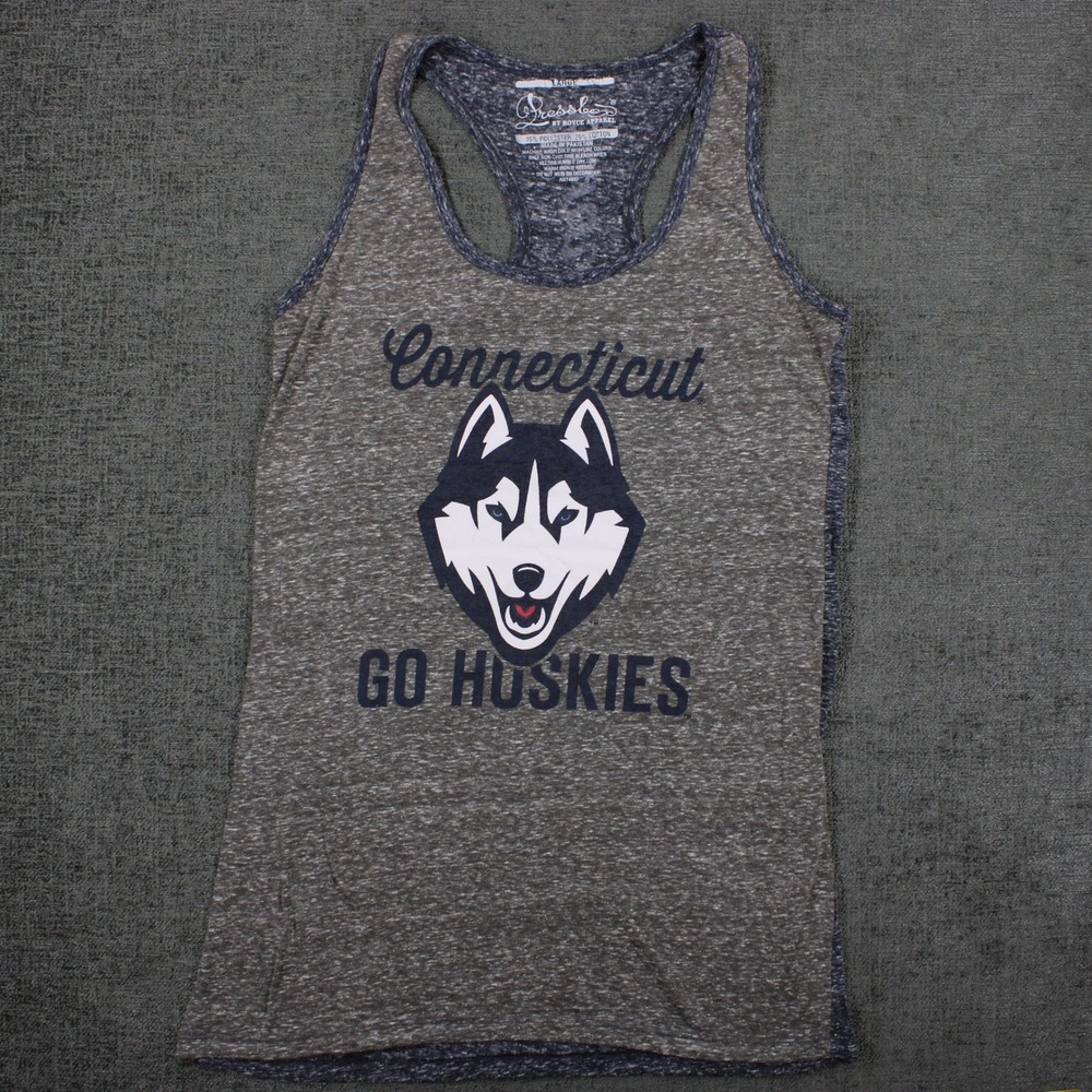 Pressbox UConn Huskies Tank Top Women's Large Gray Space Racerback Connecticut - Picture 2 of 10
